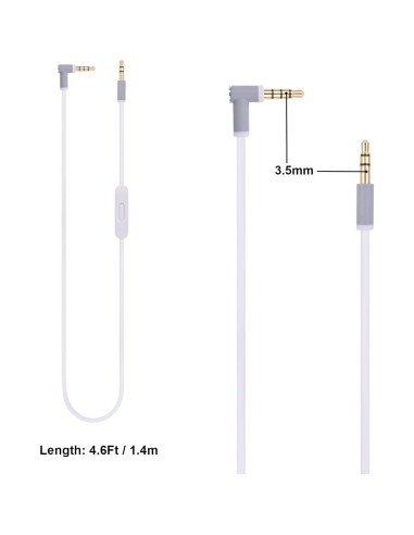 Cable de audio de reemplazo Hizsoaor 1.4m con micrófono y control