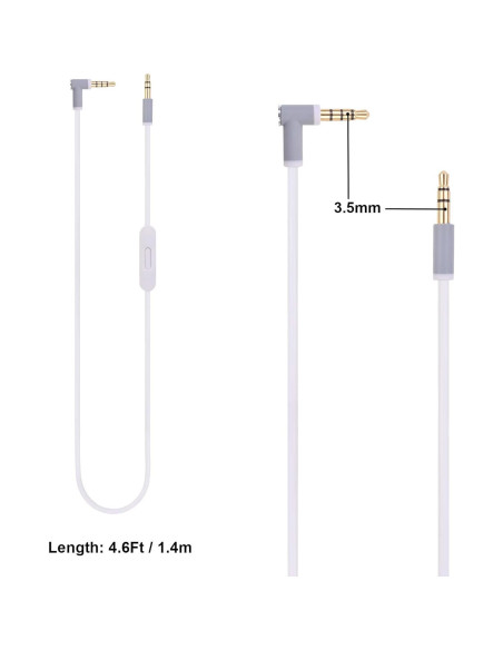 Cable de audio de reemplazo Hizsoaor 1.4m con micrófono y control
