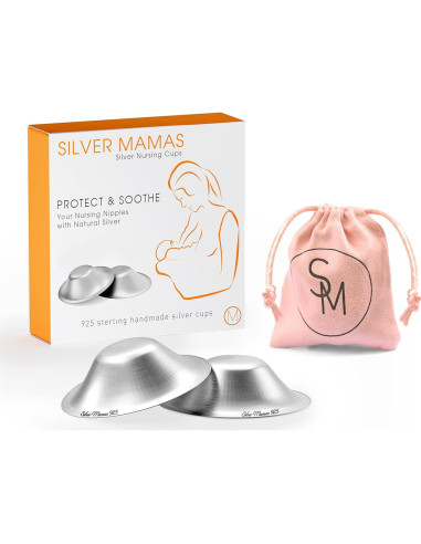 Copas de Lactancia Silver Mamas 925 para Alivio de Pezones - Grande
