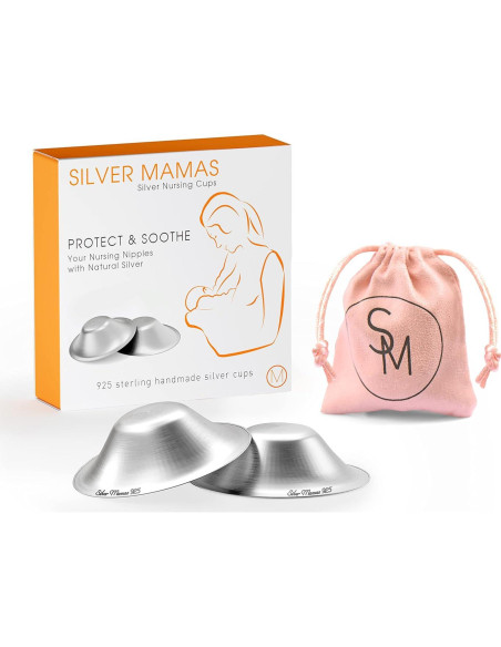 Copas de Lactancia Silver Mamas 925 para Alivio de Pezones - Grande