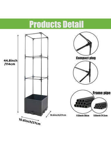 Sunnyglade Plantador Elevado con Trellis 2 Pcs 111.76 cm