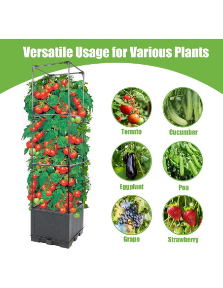 Sunnyglade Plantador Elevado con Trellis 2 Pcs 111.76 cm