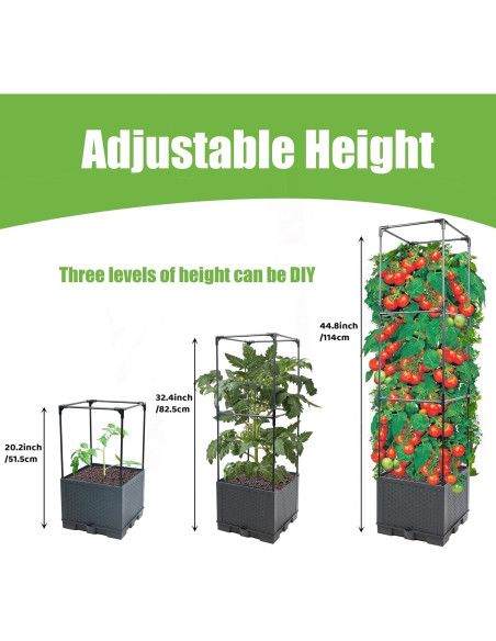 Sunnyglade Plantador Elevado con Trellis 2 Pcs 111.76 cm