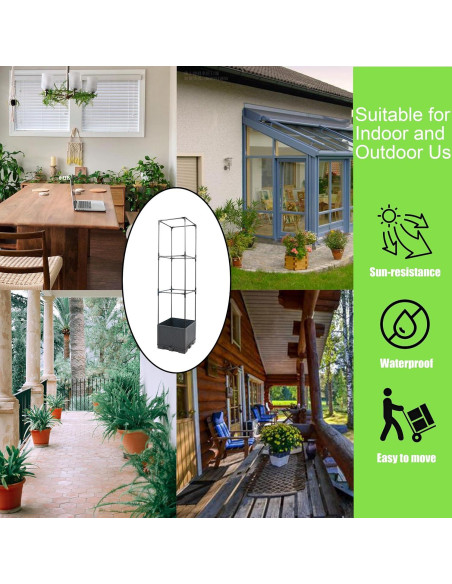 Sunnyglade Plantador Elevado con Trellis 2 Pcs 111.76 cm