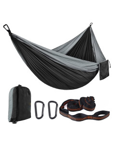 Hamaca de Camping Travelbaic Negra 299 kg Resistente y Ligera