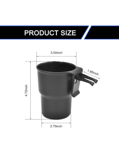 Soporte para Bebidas de Coche Gunroil DM-032 Negro Universal 2