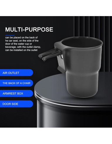 Soporte para Bebidas de Coche Gunroil DM-032 Negro Universal