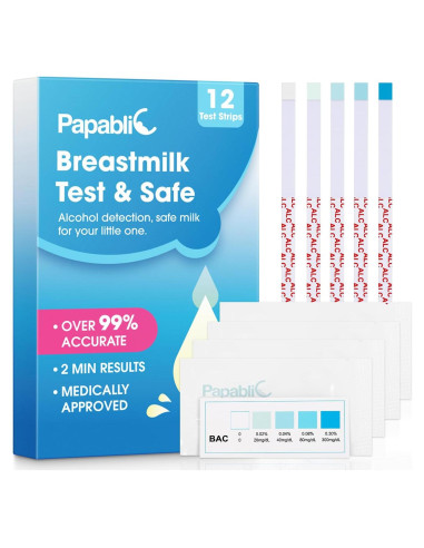 Tiras de Prueba de Alcohol Papablic para Leche Materna - 12 Piezas