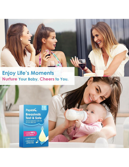 Tiras de Prueba de Alcohol Papablic para Leche Materna - 12 Piezas