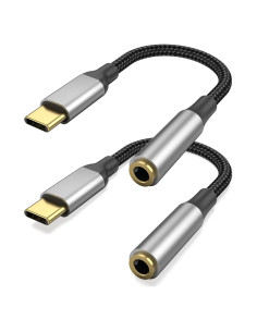 Adaptador USB C a 3.5mm Bkduice HiFi - 2 Paquete