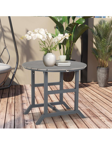 Mesa de Comedor Exterior Outsunny 4 Personas Aluminio HDPE