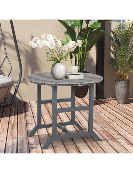 Mesa de Comedor Exterior Outsunny 4 Personas Aluminio HDPE