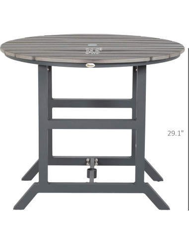 Mesa de Comedor Exterior Outsunny 4 Personas Aluminio HDPE