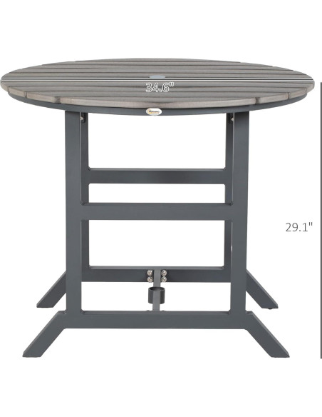 Mesa de Comedor Exterior Outsunny 4 Personas Aluminio HDPE