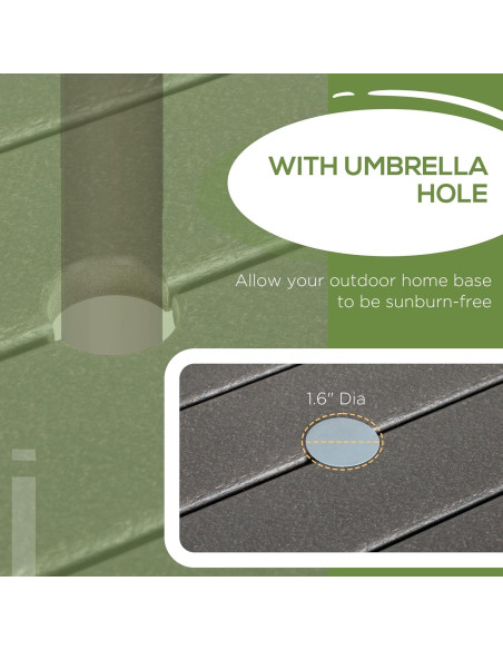 Mesa de Comedor Exterior Outsunny 4 Personas Aluminio HDPE