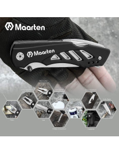 Cuchillo de bolsillo multitool Maarten 12 en 1 con funda 2