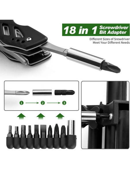 Cuchillo de bolsillo multitool Maarten 12 en 1 con funda