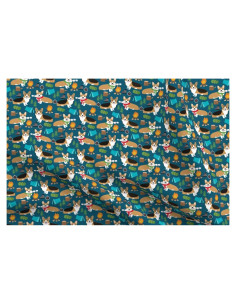 Tela Chiffon Spoonflower Corgi Camping 137 cm 100% Poliéster