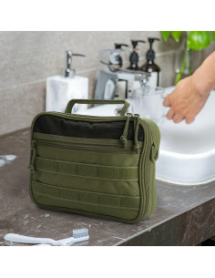 Bolsa de Aseo Táctica SUNRISING Verde Militar - Organizador de Viaje 2