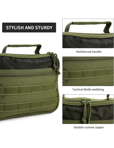 Bolsa de Aseo Táctica SUNRISING Verde Militar - Organizador de Viaje