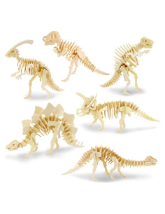 Rompecabezas 3D de Madera Georgie Porgy - 6 Dinosaurios