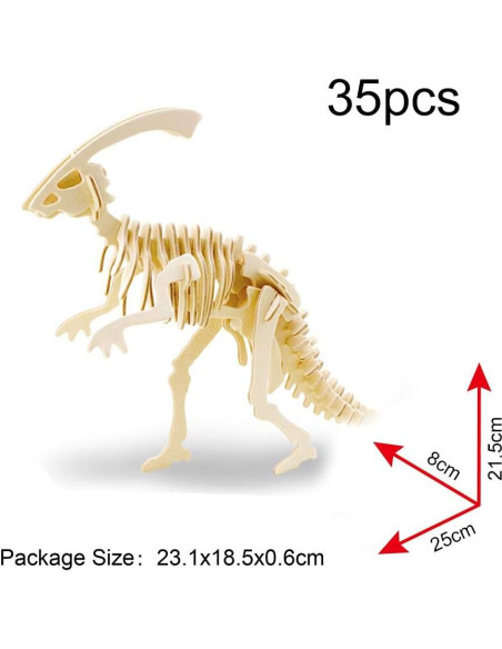 Rompecabezas 3D de Madera Georgie Porgy - 6 Dinosaurios