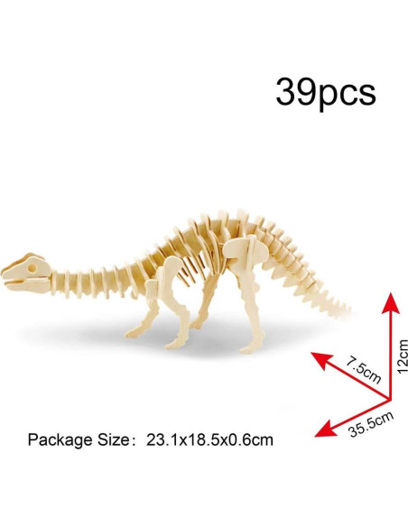 Rompecabezas 3D de Madera Georgie Porgy - 6 Dinosaurios