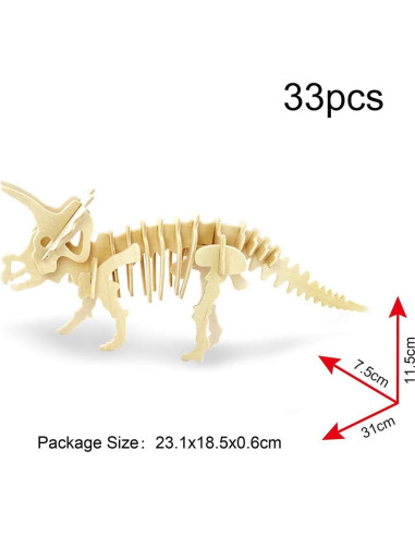 Rompecabezas 3D de Madera Georgie Porgy - 6 Dinosaurios