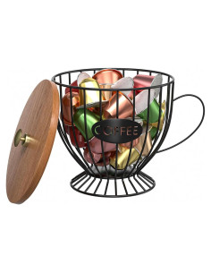 Soporte para Cápsulas de Café CORTNK Negro 17x16 cm Multiusos