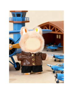 Conjunto de Chaqueta Marrón Labubu 17cm - Ropa de Muñeca 2