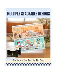 Vitrina Acrílica Apilable MOCBURIKU con Luces LED Beige 2