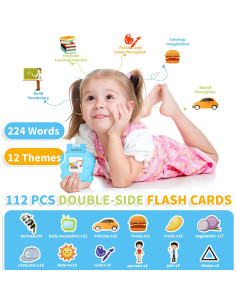 Tarjetas Flash Habladoras Hsxfl para Niños 2-5 Años, 112 Palabras 2
