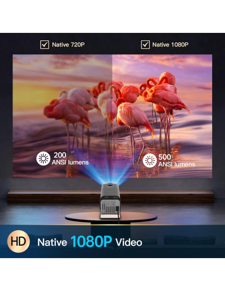 Proyector Mini HIPPUS Full HD 1080P WiFi 6 y Bluetooth