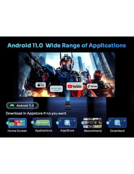 Proyector Mini HIPPUS Full HD 1080P WiFi 6 y Bluetooth