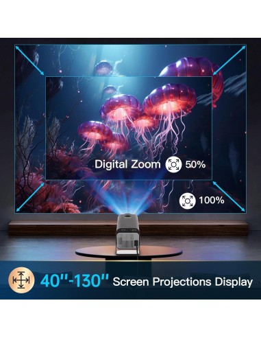 Proyector Mini HIPPUS Full HD 1080P WiFi 6 y Bluetooth