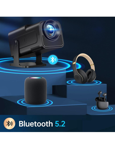 Proyector Mini HIPPUS Full HD 1080P WiFi 6 y Bluetooth