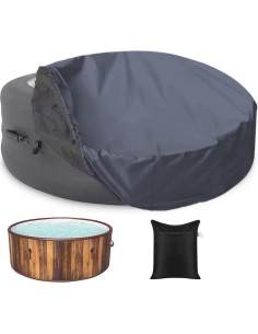 Cubierta de Jacuzzi UCARE Redonda Impermeable 230x110cm Gris 2