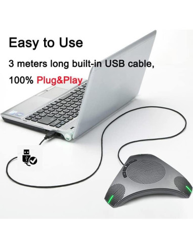 Micrófono y Altavoz USB Scinort P2 360 para Conferencias