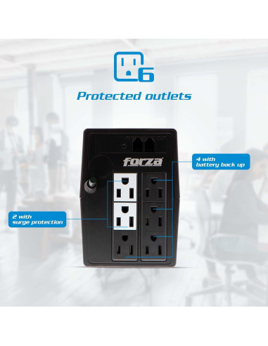 Forza UPS 1000VA Protector Sobretensiones 6 Salidas