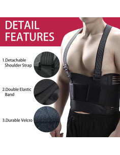 Faja de Soporte Lumbar FHOCSLO Ajustable para Espalda Baja 2