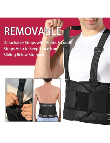 Faja de Soporte Lumbar FHOCSLO Ajustable para Espalda Baja