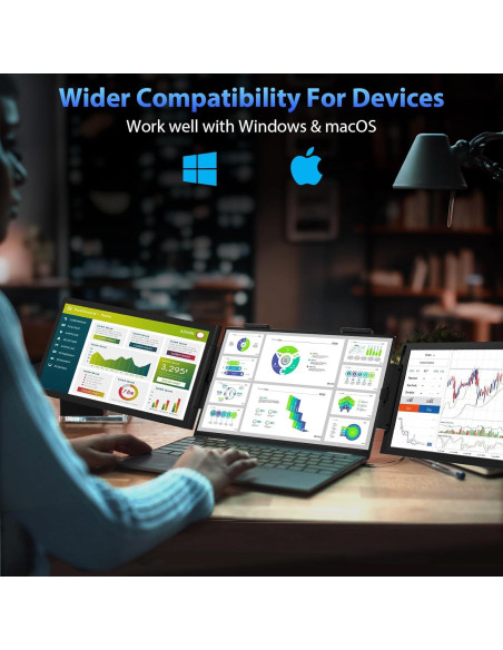 Extensor de Pantalla Triple HotYeah 14'' FHD USB-C Plug & Play