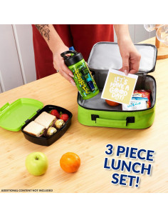 Caja de Almuerzo Minecraft 3 Piezas con Botella Aislada 2