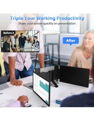 Extensor de Pantalla Triple HotYeah 14'' FHD USB-C Plug & Play