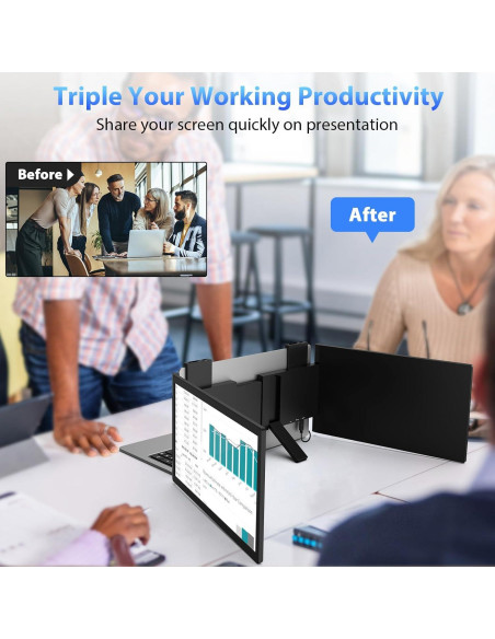 Extensor de Pantalla Triple HotYeah 14'' FHD USB-C Plug & Play