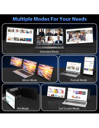 Extensor de Pantalla Triple HotYeah 14'' FHD USB-C Plug & Play