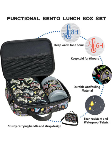 Juego de Caja de Almuerzo Bento Howeemo con Termo 300ml