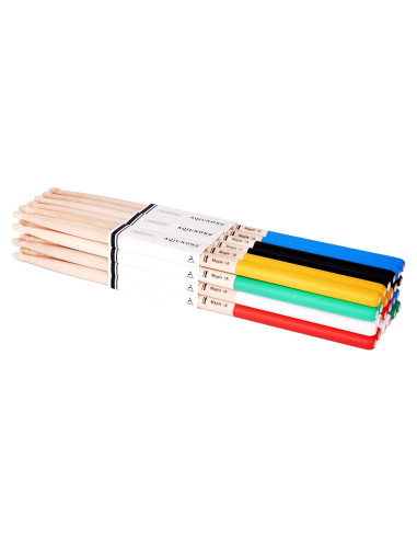 Baquetas 5A de Madera de Arce Antideslizantes - 12 Pares