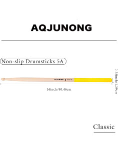 Baquetas 5A de Madera de Arce Antideslizantes - 12 Pares 2