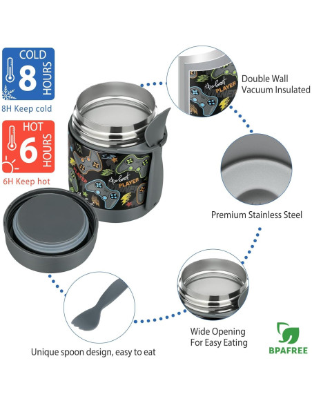 Juego de Caja de Almuerzo Bento Howeemo con Termo 300ml